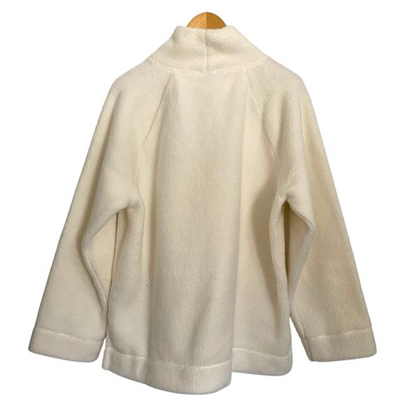 J. Crew Sherpa mockneck Tunic Sweater Women’s Size Large Ivory Cozy Lounge new - Picture 2 of 9